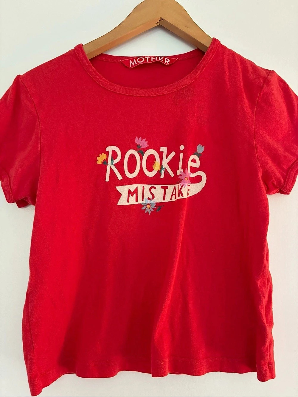 MOTHER The Itty Bitty Ringer Tee Red Rookoe Mistake/baby tee